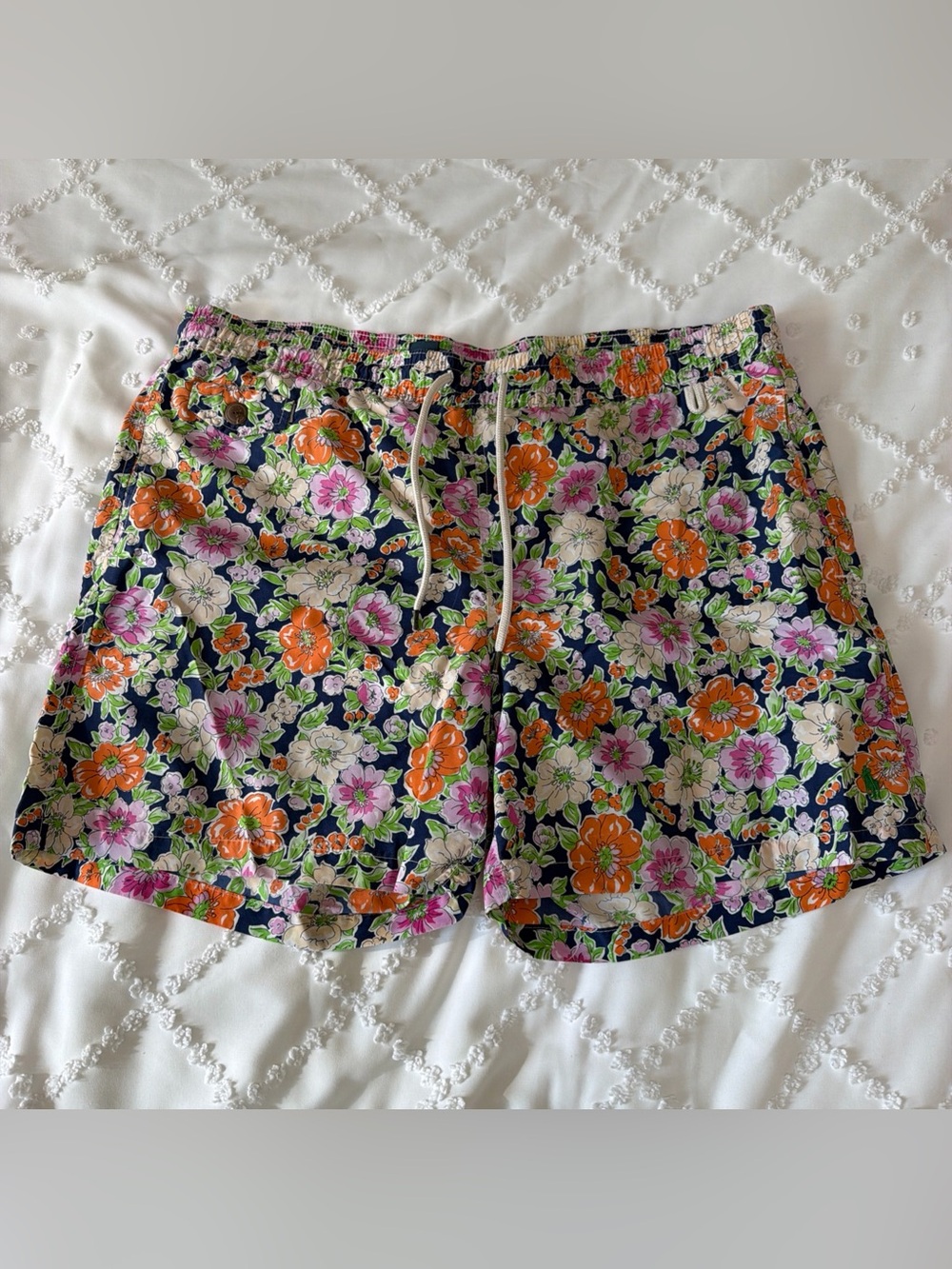 Polo Ralph Lauren Floral Swim Trunks Men’s L Tropical Slim Fit Mesh Lined